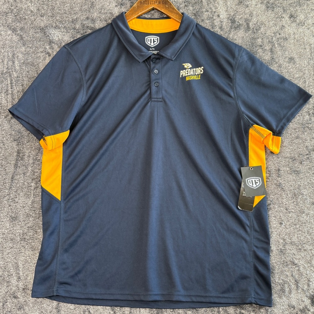 NEW Nashville Predators Polo Shirt OTS Men's XL Navy‎ Blue NHL